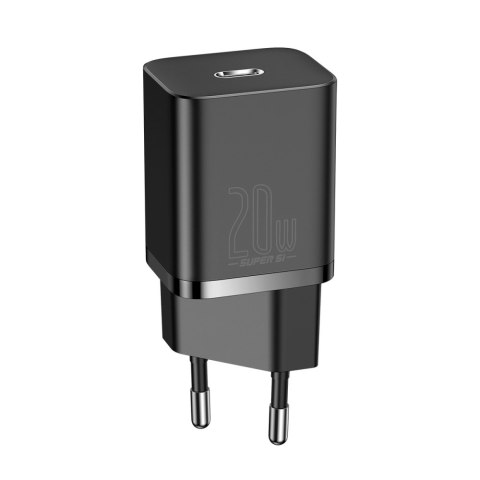 Baseus ładowarka sieciowa Super Si PD 20W 1x USB-C czarna + kabel USB-C - Lightning Baseus ładowarka sieciowa Super Si PD 20W 1x USB-C czarna + kabel USB-C - Lightning
