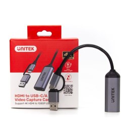 Unitek Grabber video USB-C/A, 4K HDMI 1.4b