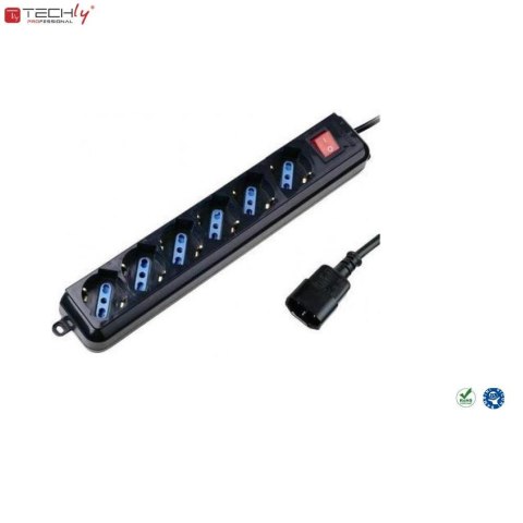 Listwa zasilająca do UPS Techly 6 gniazd 1,5m czarna Listwa zasilająca do UPS Techly 6 gniazd 1,5m czarna