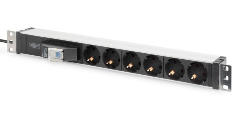Listwa zasilająca DIGITUS PDU 19" RACK 6xSchuko kabel 2m 1xSchuko 16A wł./wył. nadmiarowo-prądowy alu. Listwa zasilająca DIGITUS PDU 19" RACK 6xSchuko kabel 2m 1xSchuko 16A wł./wył. nadmiarowo-prądowy alu.