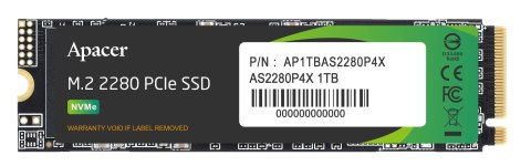 Dysk SSD Apacer AS2280P4X 1TB M.2 PCIe NVMe Gen3 x4 2280 (2100/1700 MB/s)