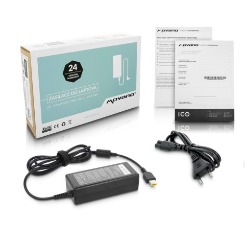 Zasilacz Movano 20v 3.25a (prostokątny 11.0x4.5 pin - Yoga) 65W do Lenovo Zasilacz Movano 20v 3.25a (prostokątny 11.0x4.5 pin - Yoga) 65W do Lenovo