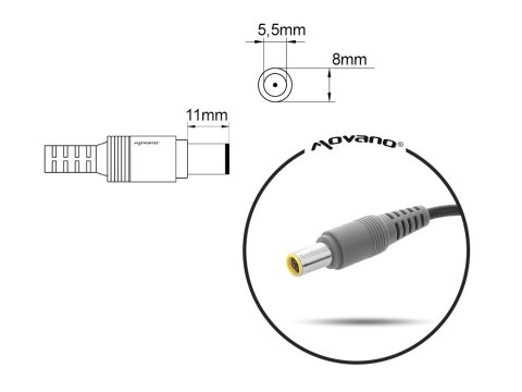 Zasilacz Movano 20v 4.5a (8.0x5.5 pin) 90W do Lenovo Zasilacz Movano 20v 4.5a (8.0x5.5 pin) 90W do Lenovo