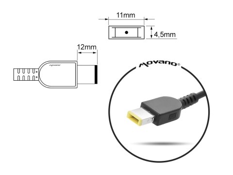 Zasilacz Movano 20v 4.5a (prostokątny 11.0x4.5 pin - Yoga) 90W do Lenovo Zasilacz Movano 20v 4.5a (prostokątny 11.0x4.5 pin - Yoga) 90W do Lenovo