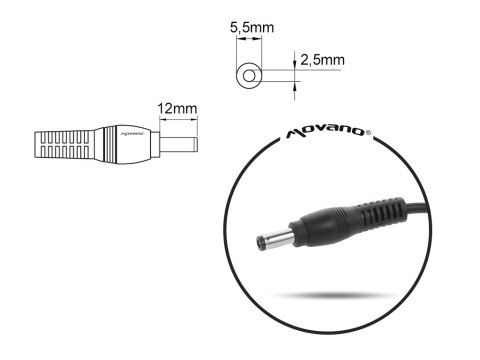 Zasilacz Movano 19.5v 6.15a (5.5x2.5) 120W do Lenovo Zasilacz Movano 19.5v 6.15a (5.5x2.5) 120W do Lenovo