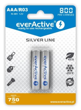 Akumulatorki AAA/R03 everActive Silver Line 800 mAh 2 sztuki