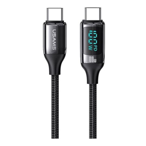Kabel USB Usams U78 USB-C/USB-C 100W PD Fast Charging 2m LED-czarny Kabel USB Usams U78 USB-C/USB-C 100W PD Fast Charging 2m LED-czarny