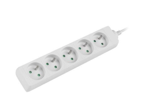Listwa przedłużacz Lanberg 1,5m biała 5x 230V PL, kabel wykonany z pełnej miedzi Listwa przedłużacz Lanberg 1,5m biała 5x 230V PL, kabel wykonany z pełnej miedzi