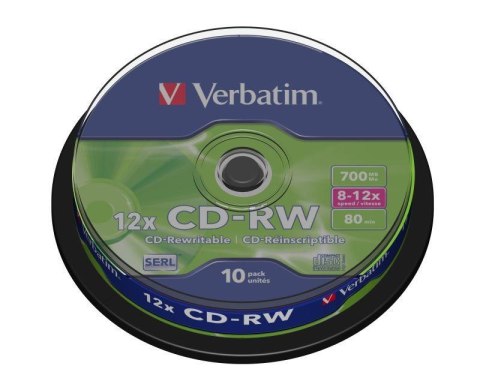 CD-RW Verbatim 700MB Scratch Resistant X12 (Cake 10) CD-RW Verbatim 700MB Scratch Resistant X12 (Cake 10)