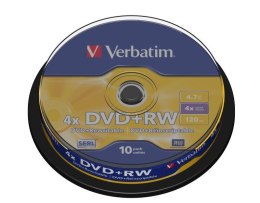 DVD+RW Verbatim 4x 4.7GB Matt Silver (cake 10)