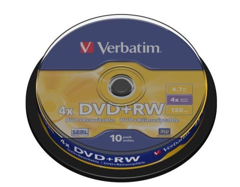 DVD+RW Verbatim 4x 4.7GB Matt Silver (cake 10) DVD+RW Verbatim 4x 4.7GB Matt Silver (cake 10)