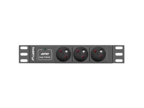 Listwa zasilająca Lanberg do szaf 10" 1U 10A PDU 3x PL 2m czarna Listwa zasilająca Lanberg do szaf 10" 1U 10A PDU 3x PL 2m czarna